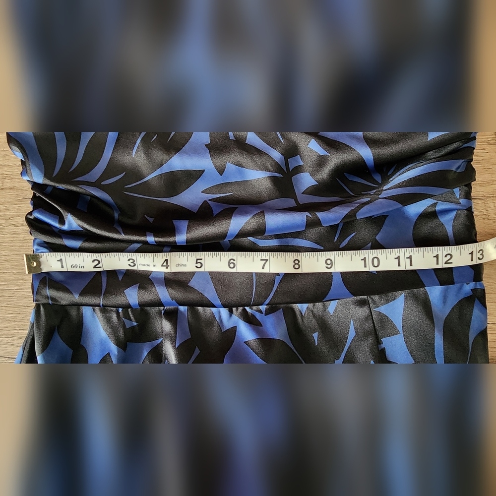 Donna Ricco New York Blue Black‎ Floral Sheath Dress Size 8 Open Back Cocktail - Picture 6 of 7